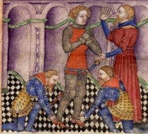 L'adoubement du chevalier, animation de la troupe des Ganecoux
