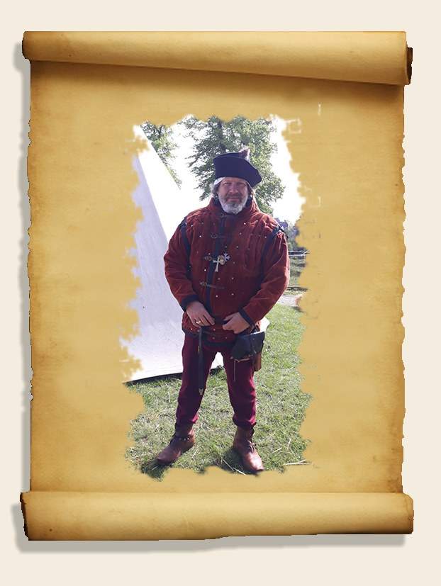 Portrait de Messire Luc dit « Le Gros » en costume médiéval