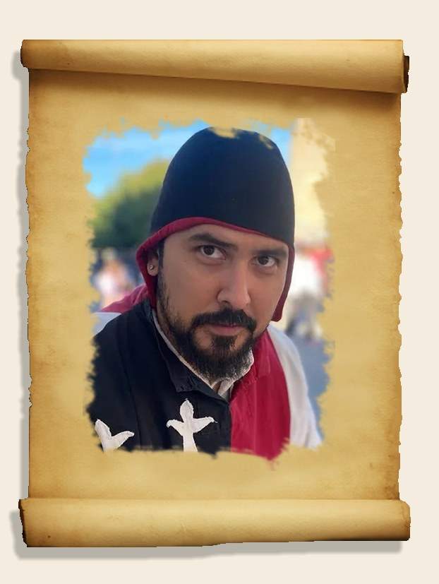 Portrait de Messire Steven dit « Pablito » en costume médiéval