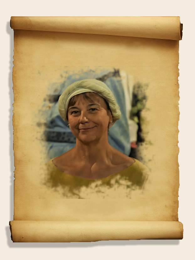 Portrait de Dame Eli en costume médiéval